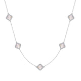 Kette mit Anhänger Zirkonia weiß Perlmutt weiß