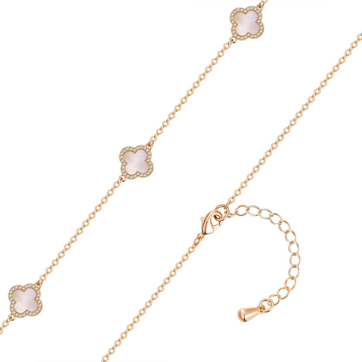 Kette mit Anhänger gelbgold Zirkonia weiß Perlmutt weiß
