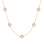 Kette mit Anhänger gelbgold Zirkonia weiß Perlmutt weiß