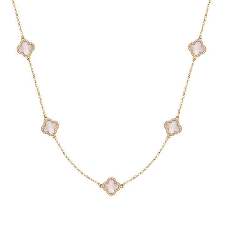 Kette mit Anhänger gelbgold Zirkonia weiß Perlmutt weiß