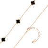 Kette mit Anhänger geblgold Zirkonia weiß Acryl schwarz