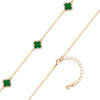 Kette mit Anhänger gelbgold Zirkonia weiß Acryl grün