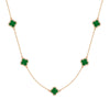 Kette mit Anhänger gelbgold Zirkonia weiß Acryl grün