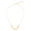 Kette gelbgold Glasperle weiß
