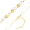 Kette gelbgold Glasperle weiß