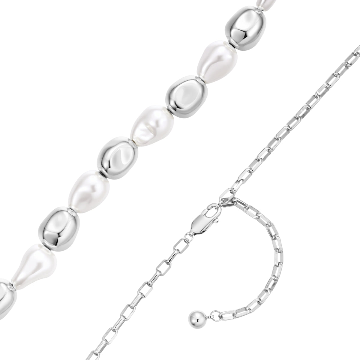 Kette Glasperle weiß
