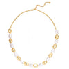 Kette gelbgold Glasperle weiß
