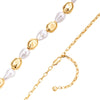 Kette gelbgold Glasperle weiß