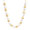 Kette gelbgold Glasperle weiß