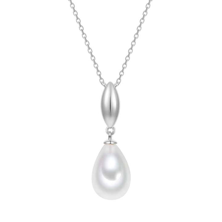 Kette mit Anhänger Glasperle weiß