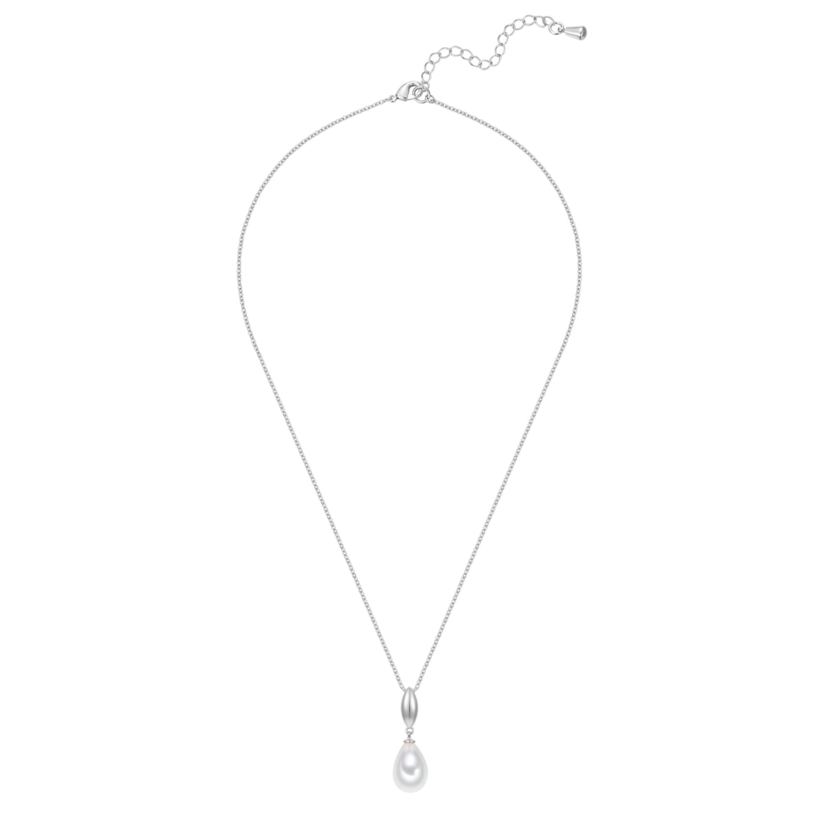 Kette mit Anhänger Glasperle weiß