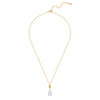Kette mit Anhänger gelbgold Glasperle weiß