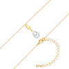 Kette mit Anhänger gelbgold Glasperle weiß