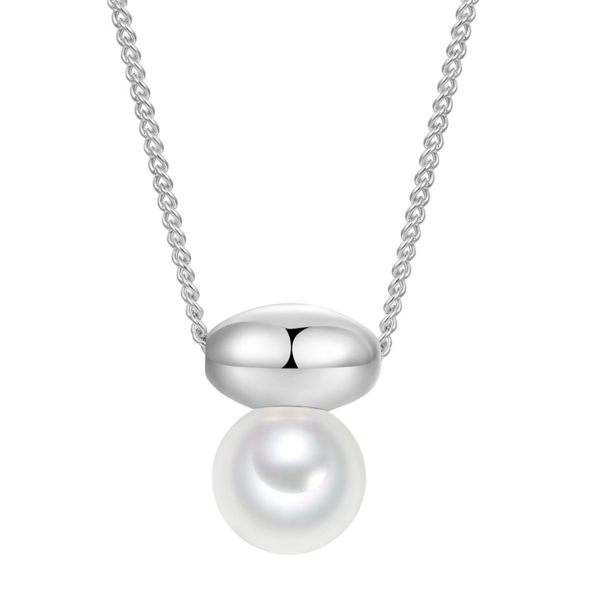 Kette mit Anhänger Glasperle weiß