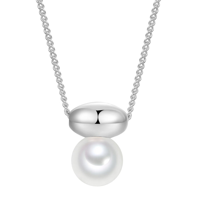 Kette mit Anhänger Glasperle weiß