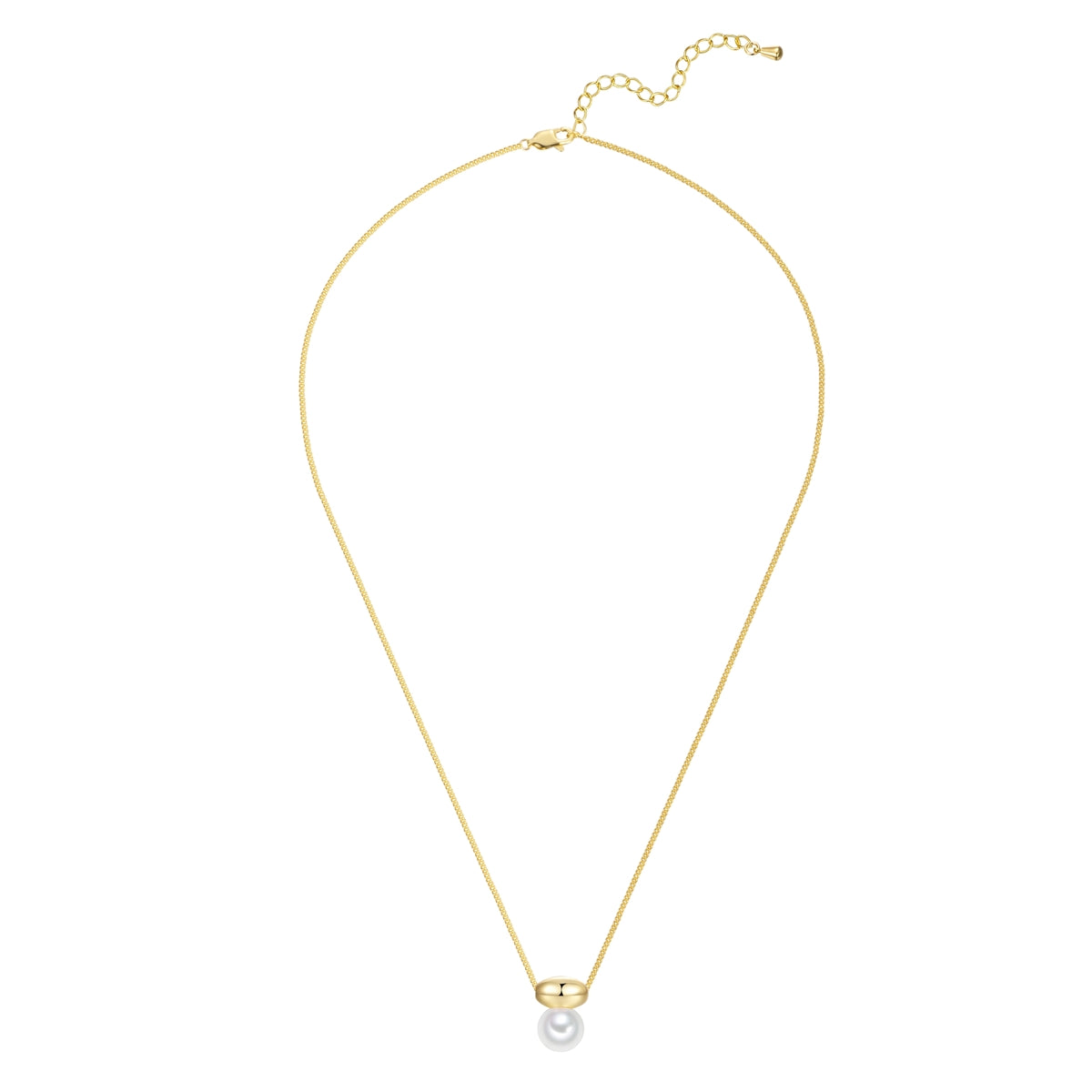 Kette mit Anhänger gelbgold Glasperle weiß