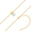 Kette mit Anhänger gelbgold Glasperle weiß