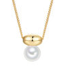 Kette mit Anhänger gelbgold Glasperle weiß