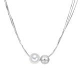 Kette mit Anhänger Glasperle weiß