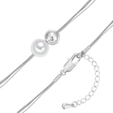 Kette mit Anhänger Glasperle weiß