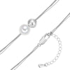 Kette mit Anhänger Glasperle weiß