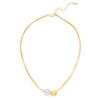 Kette mit Anhänger gelbgold Glasperle weiß