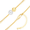 Kette mit Anhänger gelbgold Glasperle weiß