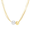 Kette mit Anhänger gelbgold Glasperle weiß