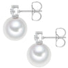 Ohrstecker Zirkonia weiß Glasperle weiß