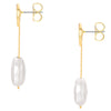 Ohrstecker gelbgold Glasperle weiß