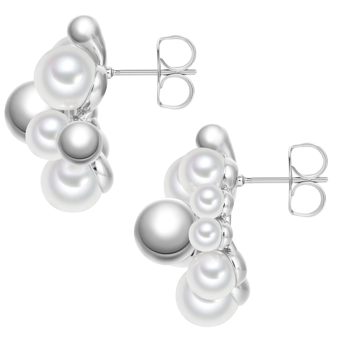 Ohrstecker Perle (synth.) weiß