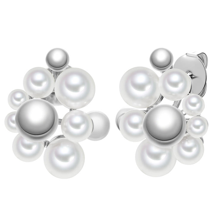 Ohrstecker Perle (synth.) weiß
