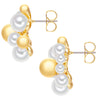 Ohrstecker gelbgold Perle (synth.) weiß