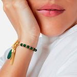 Armband gelbgold Naturstein grün
