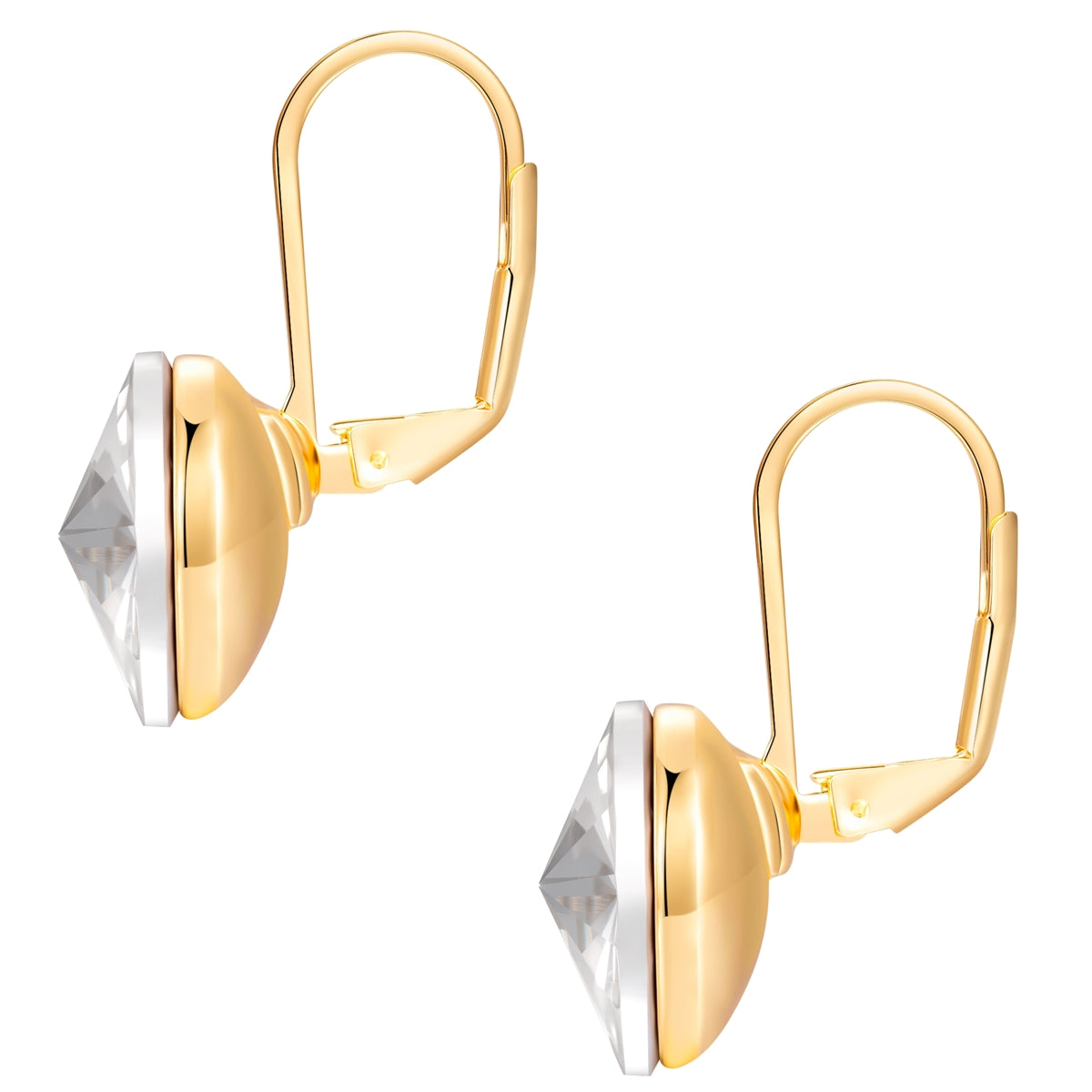 Creolen gelbgold Glas weiß