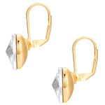 Creolen gelbgold Glas weiß