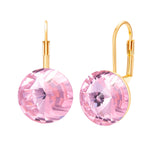 Creolen gelbgold Glas pink