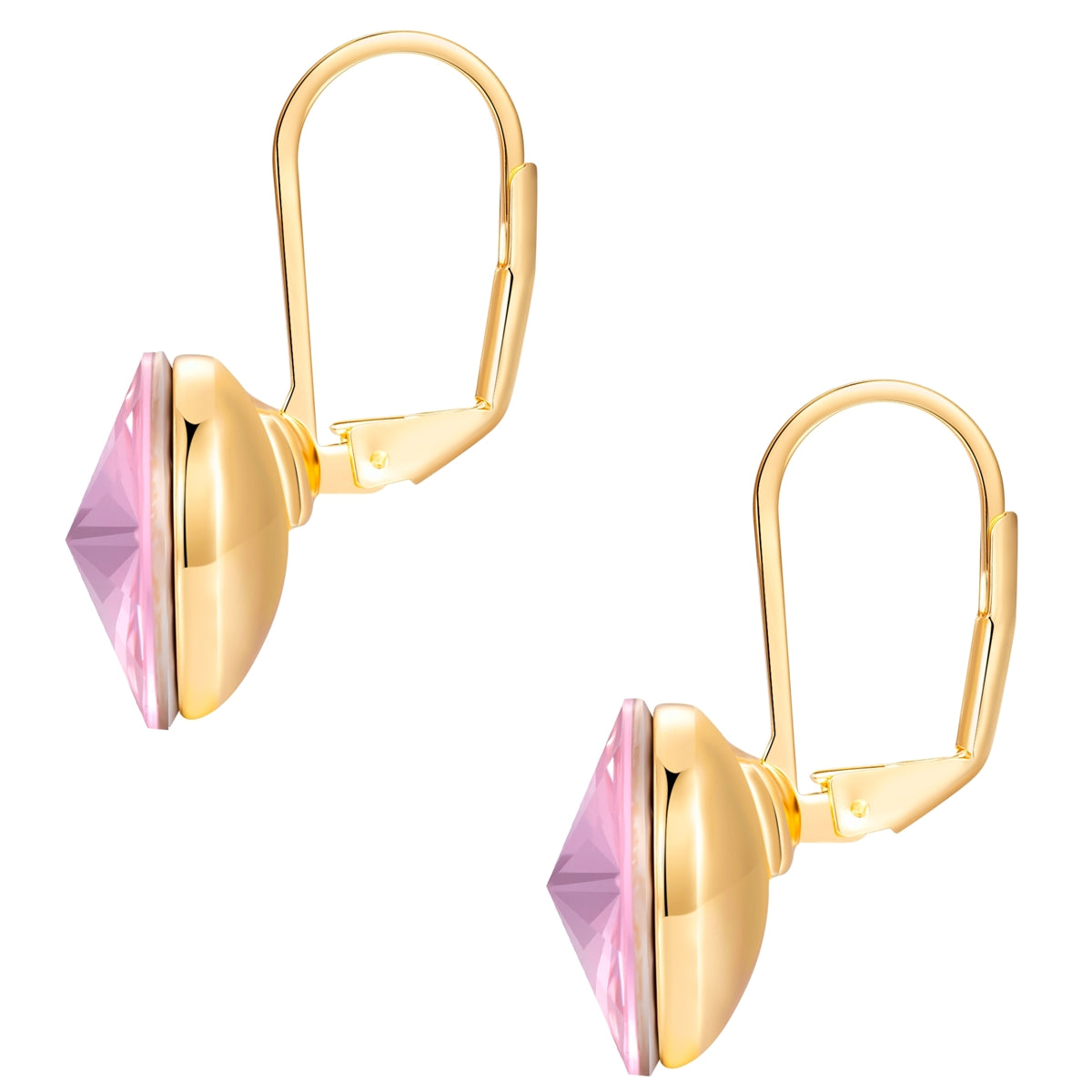 Creolen gelbgold Glas pink
