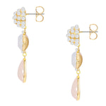 Ohrhänger gelbgold Glas opal Perle (synth.) weiß