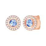 Ohrstecker roségold Zirkonia weiß Glaskristall blau