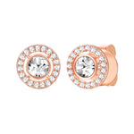 Ohrstecker roségold Zirkonia weiß Glaskristall weiß