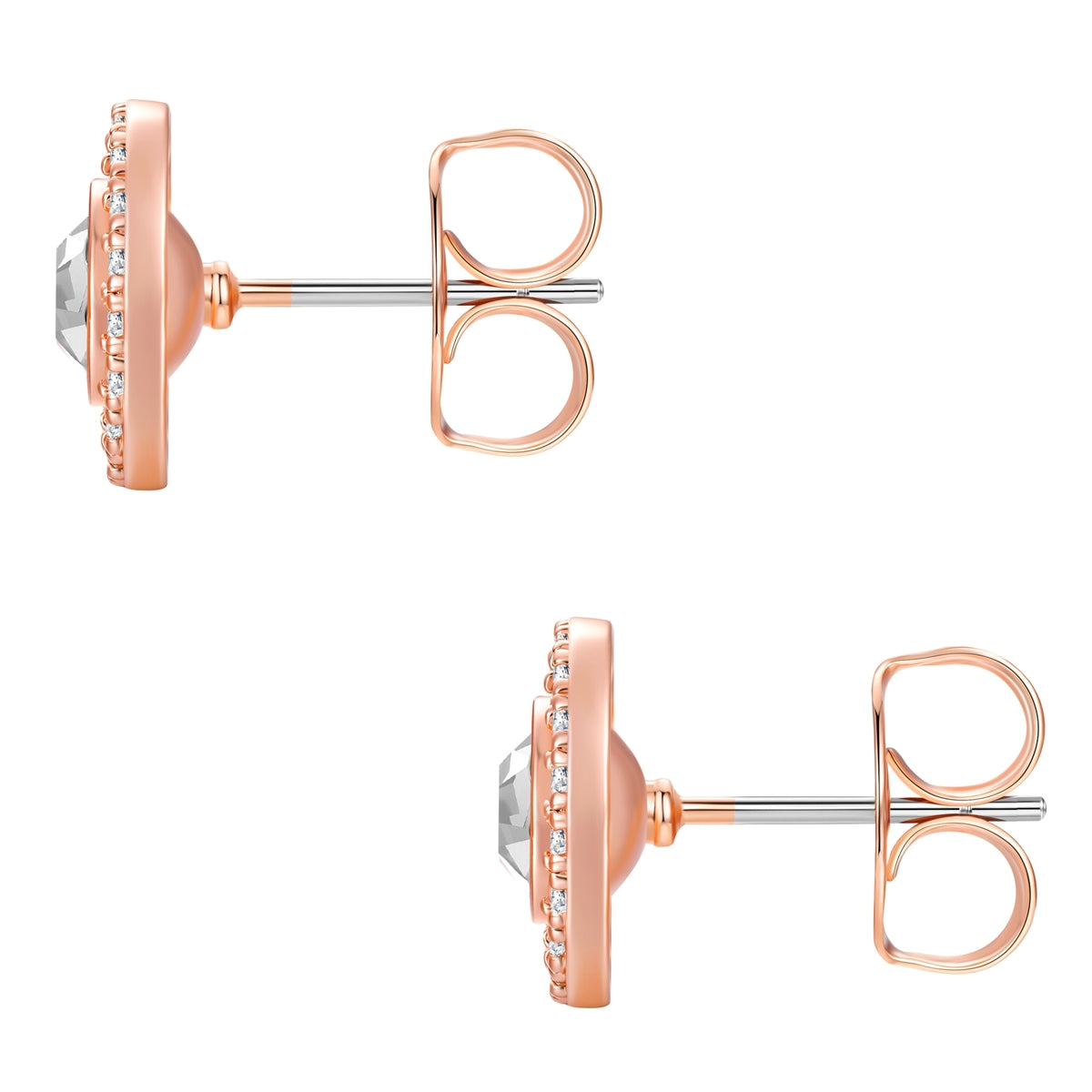 Ohrstecker roségold Zirkonia weiß Glaskristall weiß