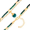 Kette mit Anhänger gelbgold Naturstein grün