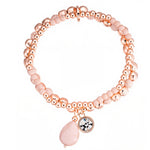 Armband roségold Glaskristall weiß Naturstein weiß rosa
