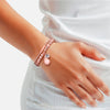 Armband roségold Glaskristall weiß Naturstein weiß rosa