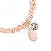 Armband roségold Glaskristall weiß Naturstein weiß rosa