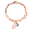 Armband roségold Glaskristall weiß Naturstein weiß rosa