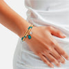 Armband gelbgold Türkis (rek.) Glaskristall weiß