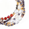 Armband gelbgold Süßwasser-Zuchtperle weiß Glas rot Naturstein grau