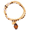 Armband gelbgold Naturstein braun